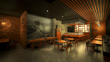 Concept Interior for Sushi Restaurant
