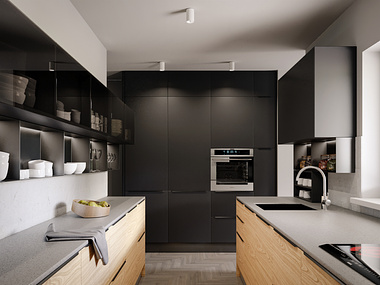 Black - wooden kitchen