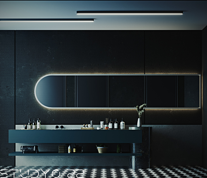 
I got a sink render with dark tones. Black and white weight as well as green tones added a different atmosphere to the environment. Marbles are integrative... What do you think?

Did you like it ?

Lavabo Desing

- Type: Lavabo Design
- Software Used: 3dsmax 2019 / Corona Render
- Role: Interior Design, Modelling and Visualization
- Year: 2022