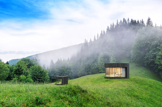 Designed to recreate a modern nature retreat, LumiPod is a minimalist prefab dwelling module developed by Lumicene.