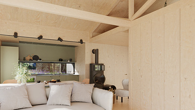 Cozy Cabin Interior Visualization