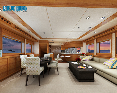 3d Boat interior rendering