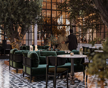 Photorealistic CGI of an Elegant Hotel Lobby