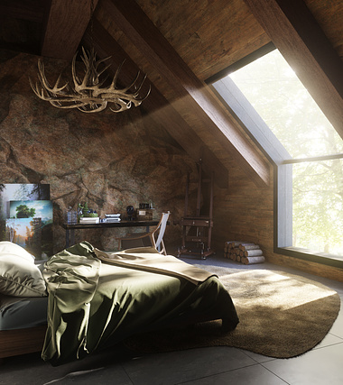 Warm and cozy room to enjoy nature.