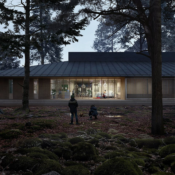 Competition winning project by Anttinen Oiva Architects
Architectural Visualization by Brick Visual 