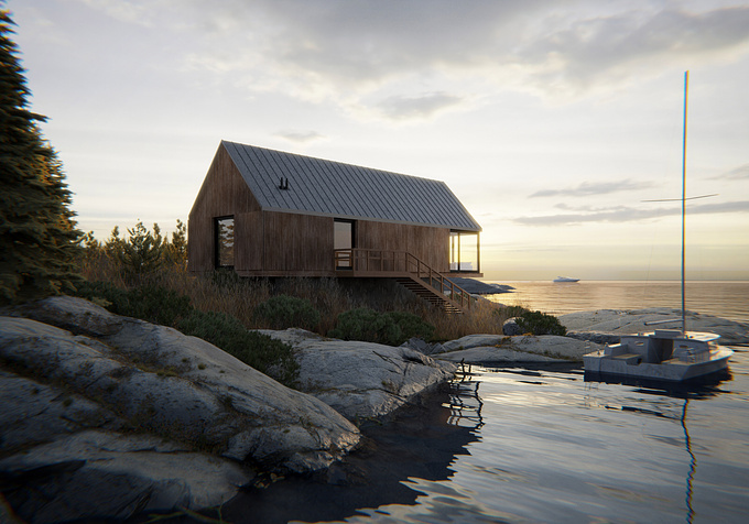 Project of a house on one of the Aland Islands in Finland called Stegskärsklubben.