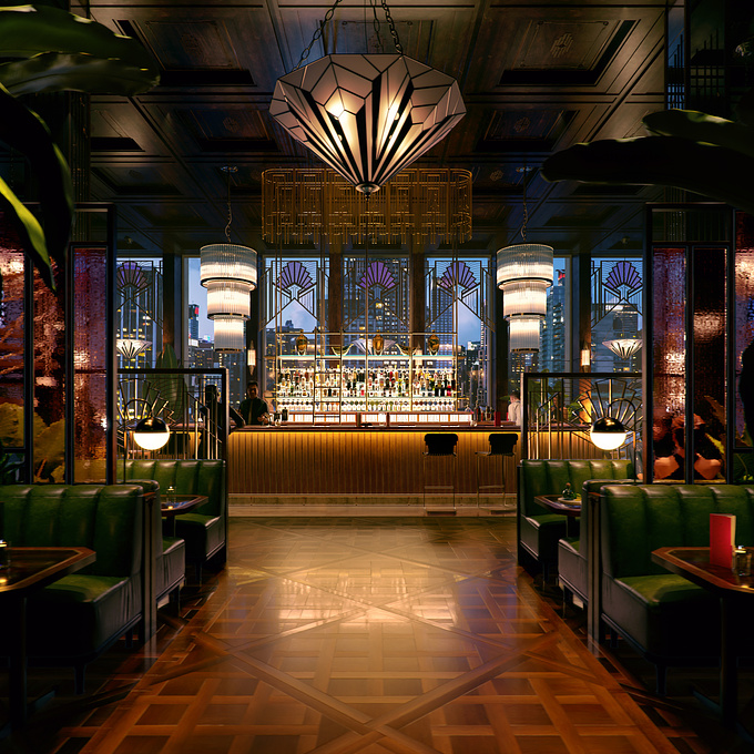 Elegant and atmospheric 1920s inspired cocktail lounge, based in New York.  Showcasing our expertise in design with high end commercial interiors. 

Render Engine / CORONA