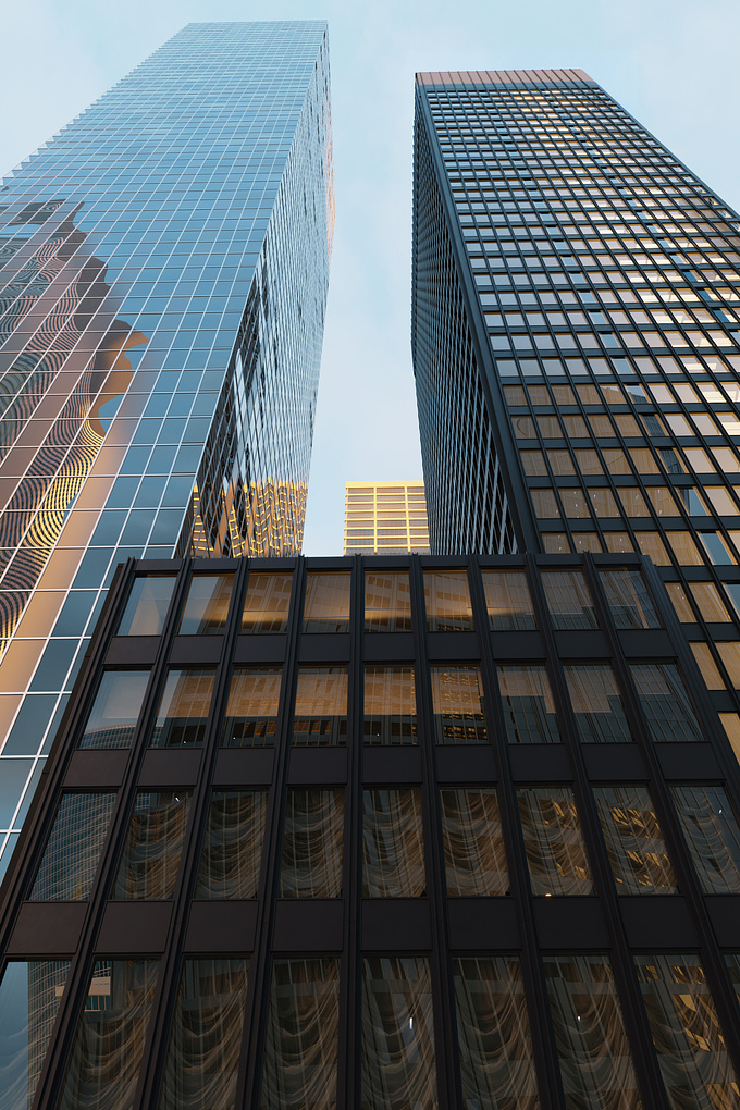 Looking at architecture of Mies van der Rohe, I wished to visualize one of his project - Seagram Building, located in New York. The project was created for myself at free time 