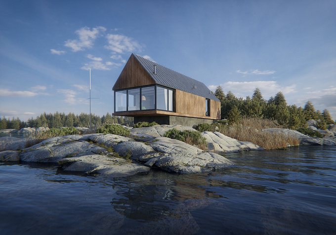 Project of a house on one of the Aland Islands in Finland called Stegskärsklubben.