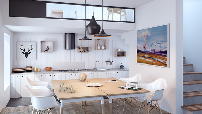  - http://
While searching google for some inspiration, i found this  picture of a beautiful, scandinavian interior. 

Decided to replicate the image in 3D with some small adjustments.