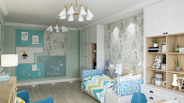 CG Interior Rendering For a Comfy Children’s Room