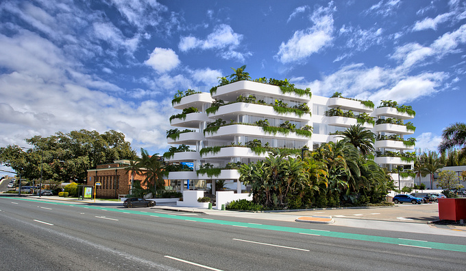 3D photo montage of a residential building in Australia