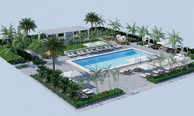 3D Floor Plan Resort Pool