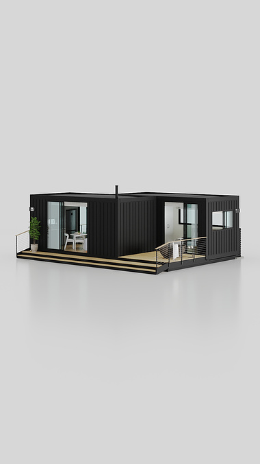 Modular Cabin Accommodation | 2-Module Unit | Studio Lighting