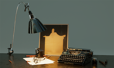 Vintage writer desc set PBR 3D models