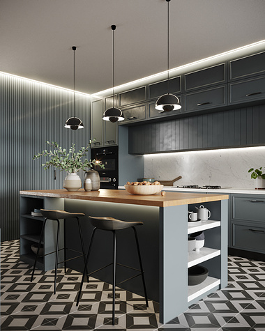 Kitchen cgi -  Jannina Cabal & arquitectos.