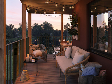 Balcony and living room