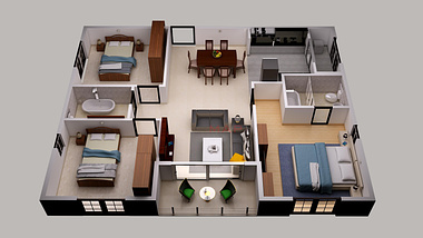 3D House Floor Plan Design