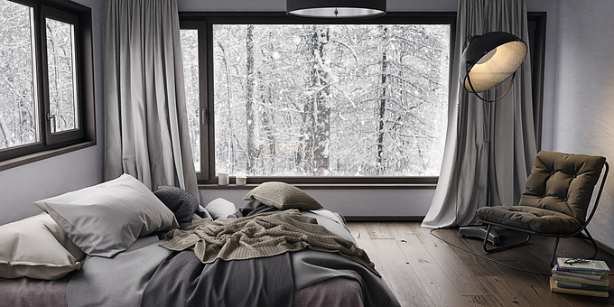 dp VIZ - http://
Hey guys, here is our latest image. We call it "dream of winter". This is our vision of a cozy asylum, where you can escape from everyday life and enjoy the beauty of nature in a modern minimalistic environment.
