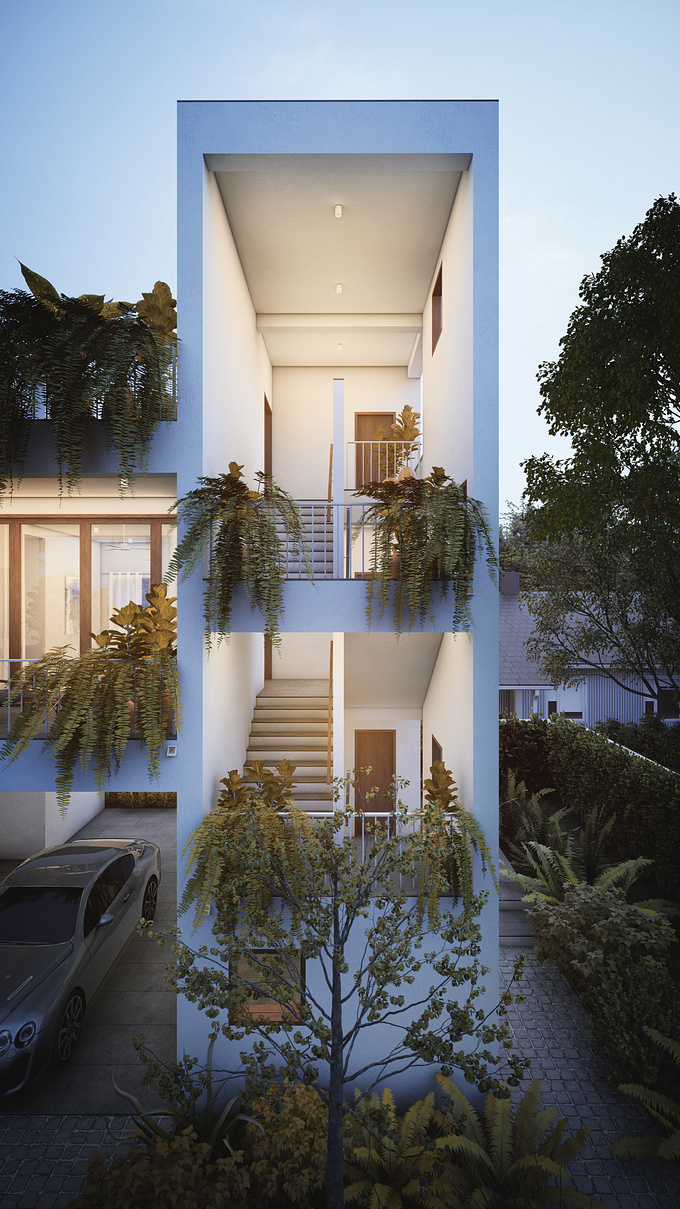 Exterior concept for a single family residence located in West Bengal, India.
