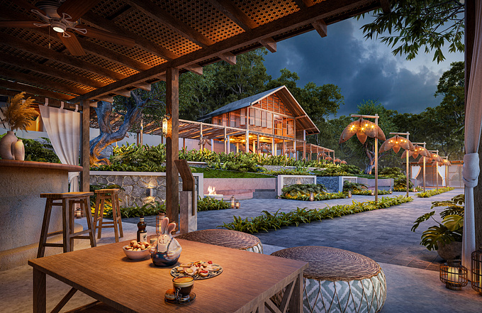 The semi-outdoor setting allows guests to savor their meals with a breath of fresh mountain air, creating a tranquil and rejuvenating atmosphere. Surrounded by the natural beauty of the hills, diners can enjoy the picturesque views while indulging in a diverse menu that caters to various palates.