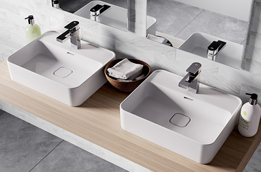 Ideal Standard sinks and taps visualisation CGI