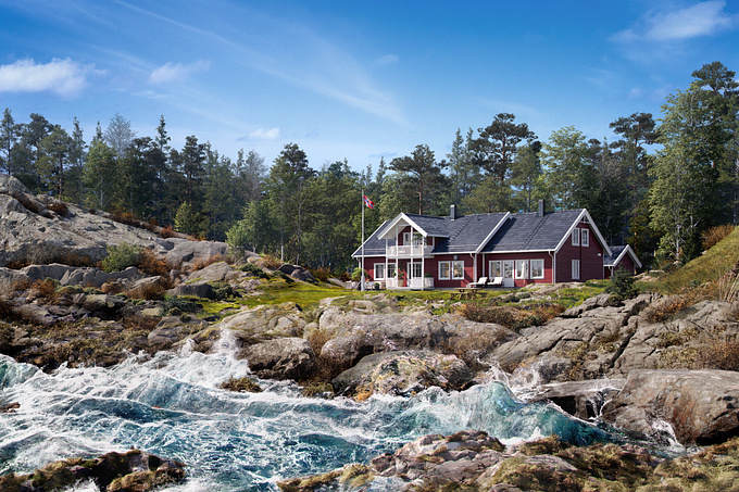 We have completed new images for a project in Norway.
The images showcase a basic cabin perched on rocks with a view of the ocean in mild weather and dreamy lighting
We aim to capture peaceful moments throughout the day with warm, gentle lighting.
Software: 3ds max, corona render, phoenix fd, speedtree, zbrush, photoshop