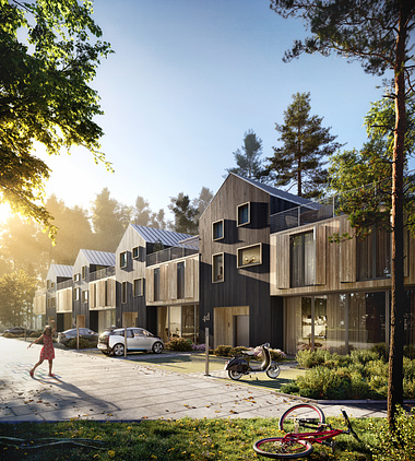 Visualization of townhouses in Norway.