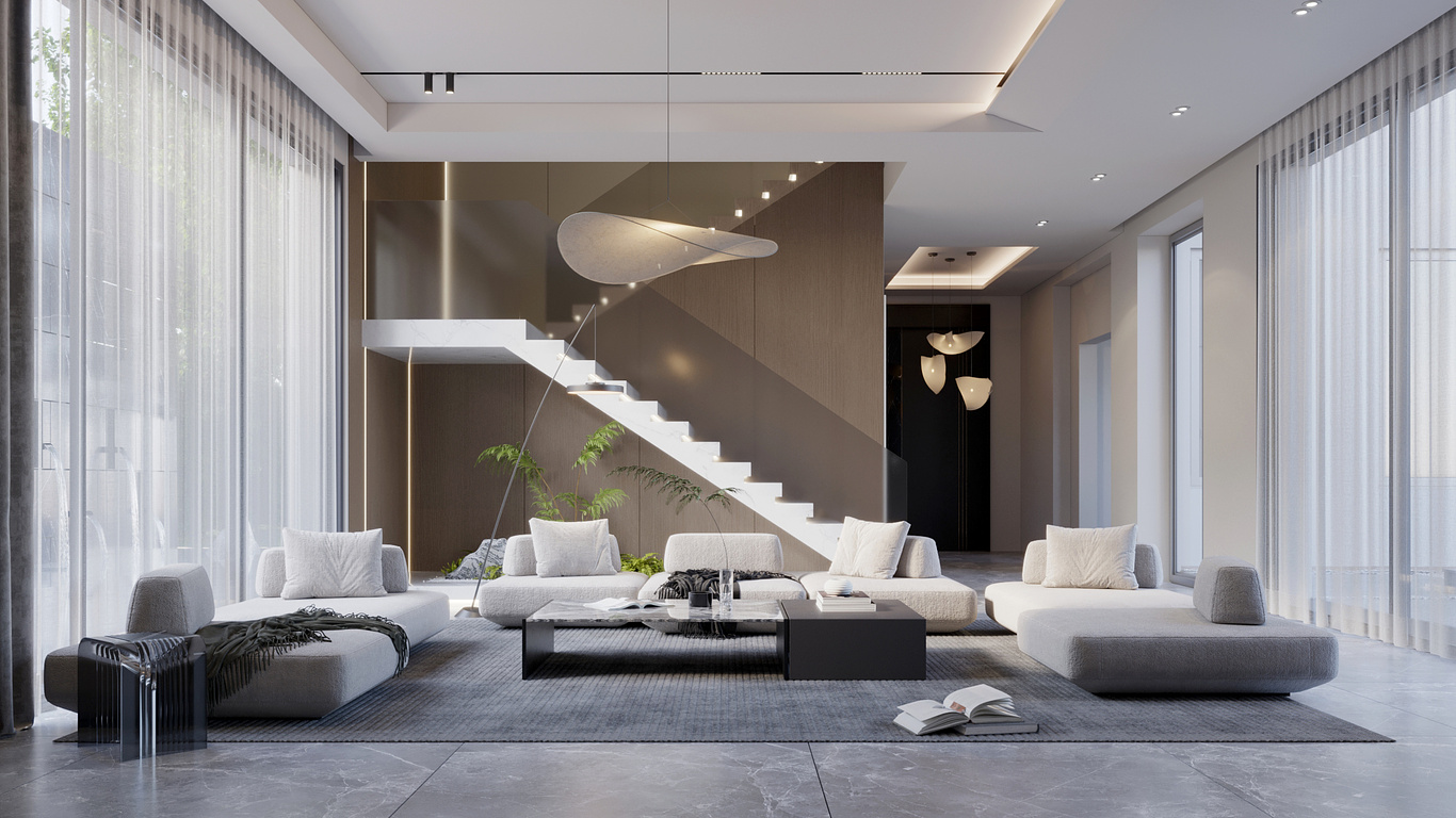 Modern Livingroom visualization | yasmeen ashraf mostafa - CGarchitect ...