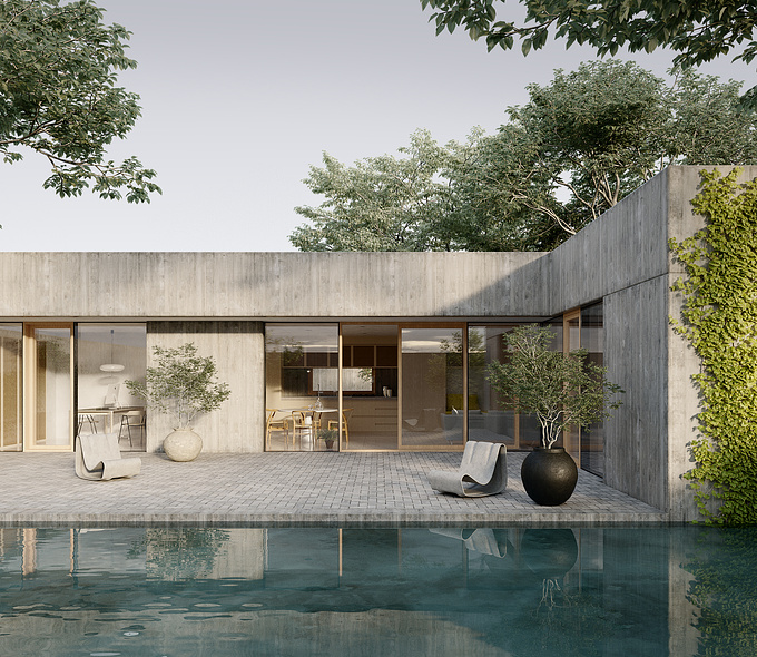 Archiviz project for small concrete family house. 
House was inspired with natural materials and minimalist scandinavian interiors. 
Interior and exterior were designed by me with care for every detail.
Thank you for watching.