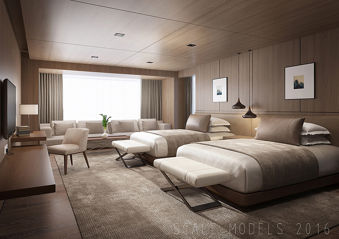 3ds max, vray ,ps

available on Turbo squid:
http://www.turbosquid.com/3d-models/3d-hotel-guest-room-074/1040865