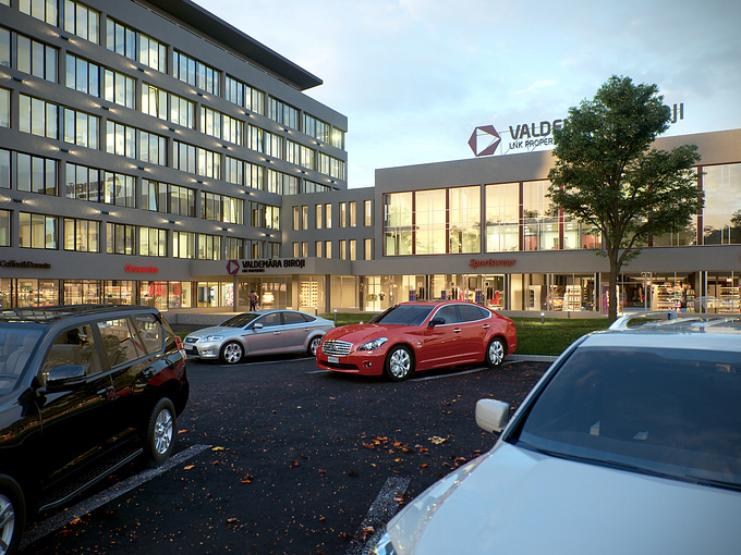 Full cg render for LNK group of reconstruction office building "Valdemar", Riga.