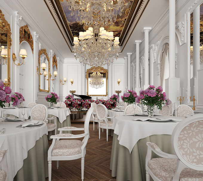 This is a design proposal for a classic French restaurant in Cairo, Egypt.

Software used: REVIT-3DS MAX-Vray-ps.