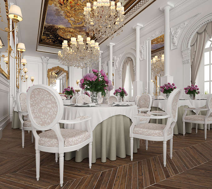 This is a design proposal for a classic French restaurant in Cairo, Egypt.

Software used: REVIT-3DS MAX-Vray-ps.
