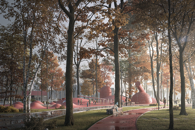reconstruction of a park in an urban environment. Student project