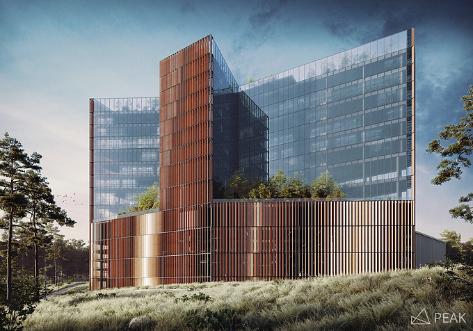 PEAK Piotr Pietruczak - http://peakstudio.eu

Cerrad HQ - office building New headquarters for Cerrad - Polish tile manufacturer.

An archviz project we did in early 2018 for our long time client – HRA one of the top Polish architecture studios. 

This is by the way the first project done in 3ds max 2018 and on a brand new workstation.

Switching to a new PC few days before the architectural competition due date is probably not the smartest idea, however I somehow managed to pull it off.