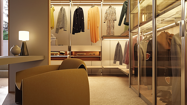 Sectional walk-in wardrobe LEXINGTON by Poliform - Redesign