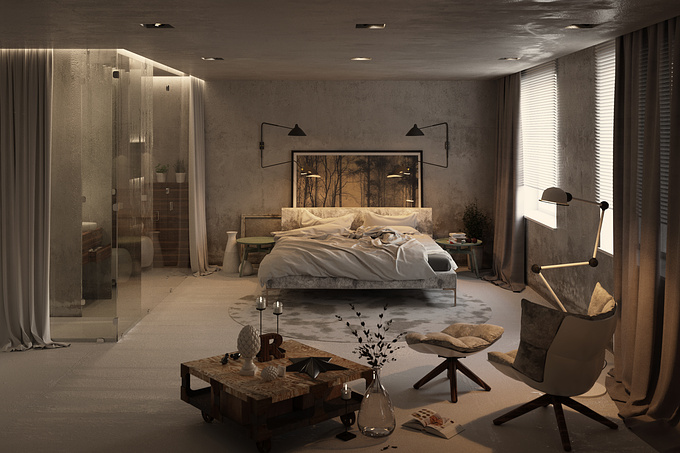  - http://
I decide to remake my old completed interior using corona  and creating the mood I like

You can find more views here https://www.behance.net/gallery/20005677/The_room