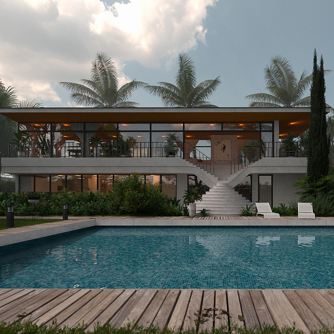 Architectural visualization of private house.