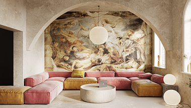 CGI Interior with frescoes