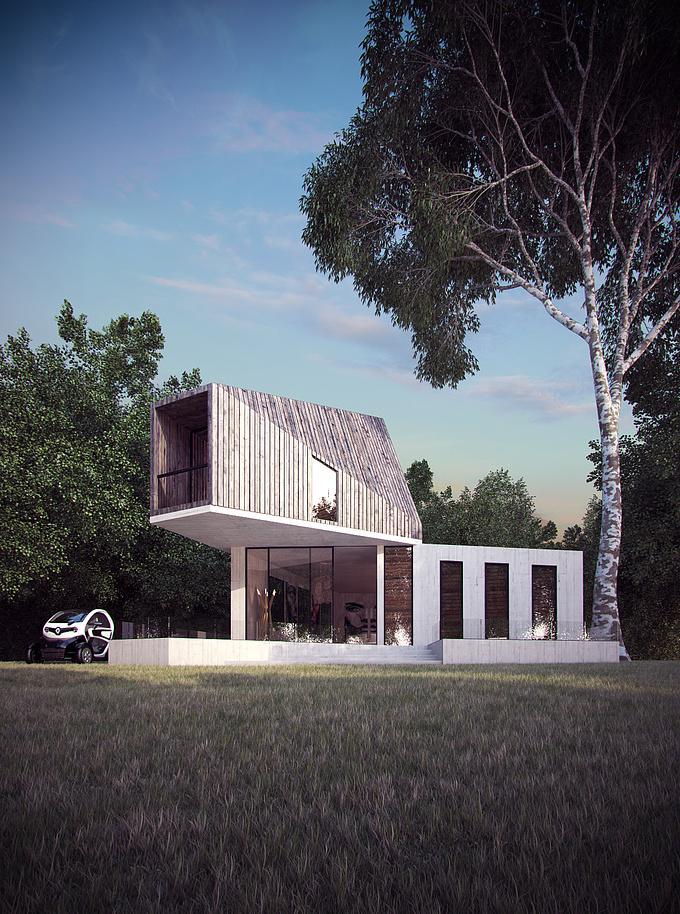 Summer house new rendering with 3ds max and v-ray
