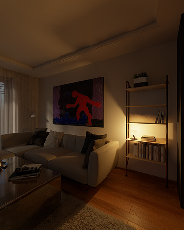 Living room - night view