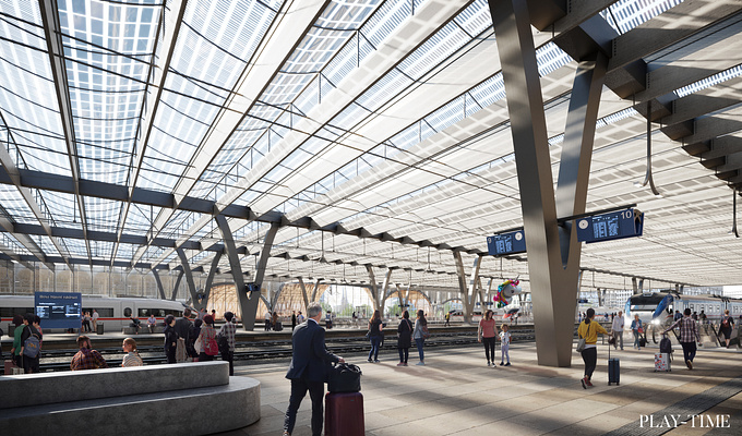 Congratulations to West 8 & Benthem Crouwel Architects for winning the competition for a new Brno main Station. [Image by Play-time]