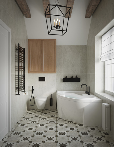cottage bathroom, designer: maria_podryadova