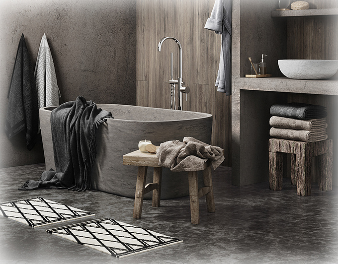 Experience the calm beauty of Wabi-Sabi in this 3D bathroom render. Inspired by Japanese philosophy, it finds beauty in imperfections, simplicity, and the passage of time. Muted tones, natural textures, and simple design create a space that embraces the authenticity of each element. Every crack and weathered surface tells a story, inviting a sense of tranquility and appreciation for the beauty found in imperfections and the fleeting nature of time.
Software used : 3DS Max, Corona Renderer, Adobe Photoshop