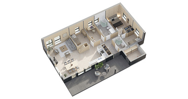 Scandinavian design 3D floor plan