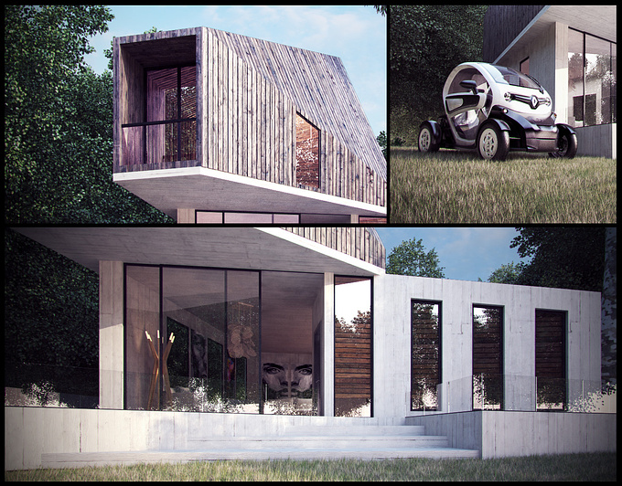 Summer house new rendering with 3ds max and v-ray