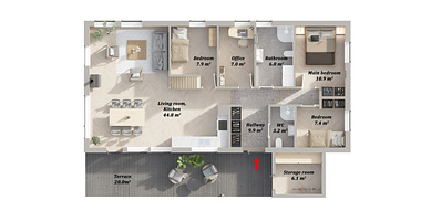 2D floor plan Scandinavian design