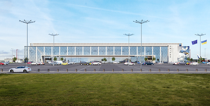 Image created for UVT group as a part of the project of new airport complex in Dnipro, Ukraine.