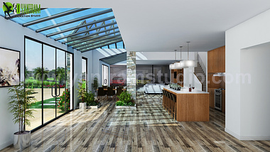 Modern Open Kitchen design idea by 3D Interior Rendering Studio